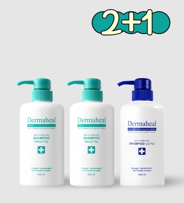 [2+1] 헤어 컨디셔닝 샴푸 리프레시 500ml(2개) + 겔(1개)