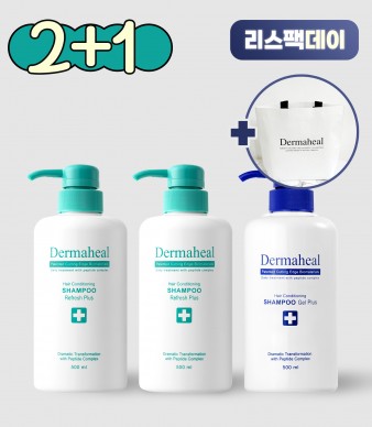 [2+1] 헤어 컨디셔닝 샴푸 리프레시 500ml(2개) + 겔(1개)