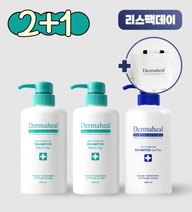 [2+1] 헤어 컨디셔닝 샴푸 리프레시 500ml(2개) + 겔(1개)