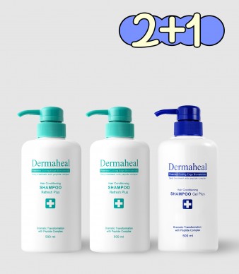 [2+1] 헤어 컨디셔닝 샴푸 리프레시 500ml (2) + 겔(1)