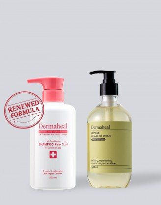[리뉴얼] 헤어 컨디셔닝 샴푸 릴렉스 클라우드 500ml + 펩타이드 시카 바디워시 500ml