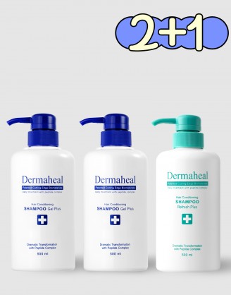 [2+1] 헤어 컨디셔닝 샴푸 겔 500ml (2) + 리프레시 (1)